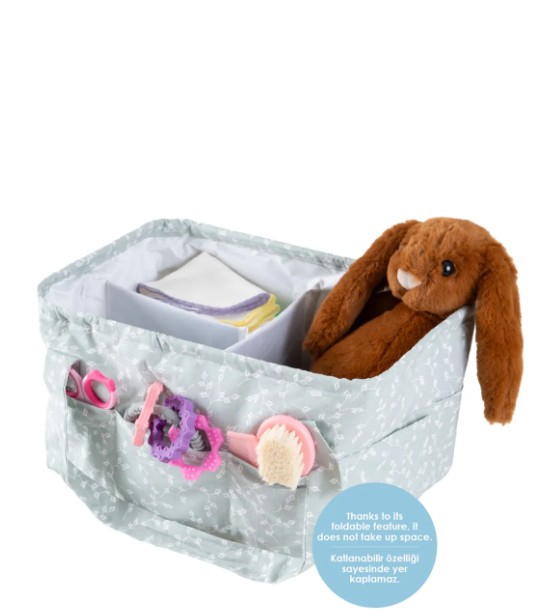  Katlamalı Anne & Bebek Organizer 795 Yeşil Çiçek