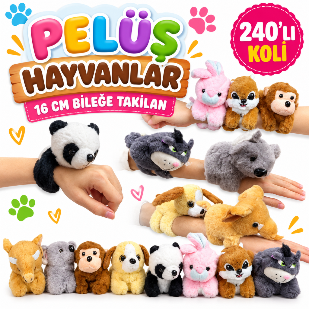 KZL-2505034 PELUS HAYVANLAR 16CM BILEGE TAKILAN 240   (adet fiyatıdır)