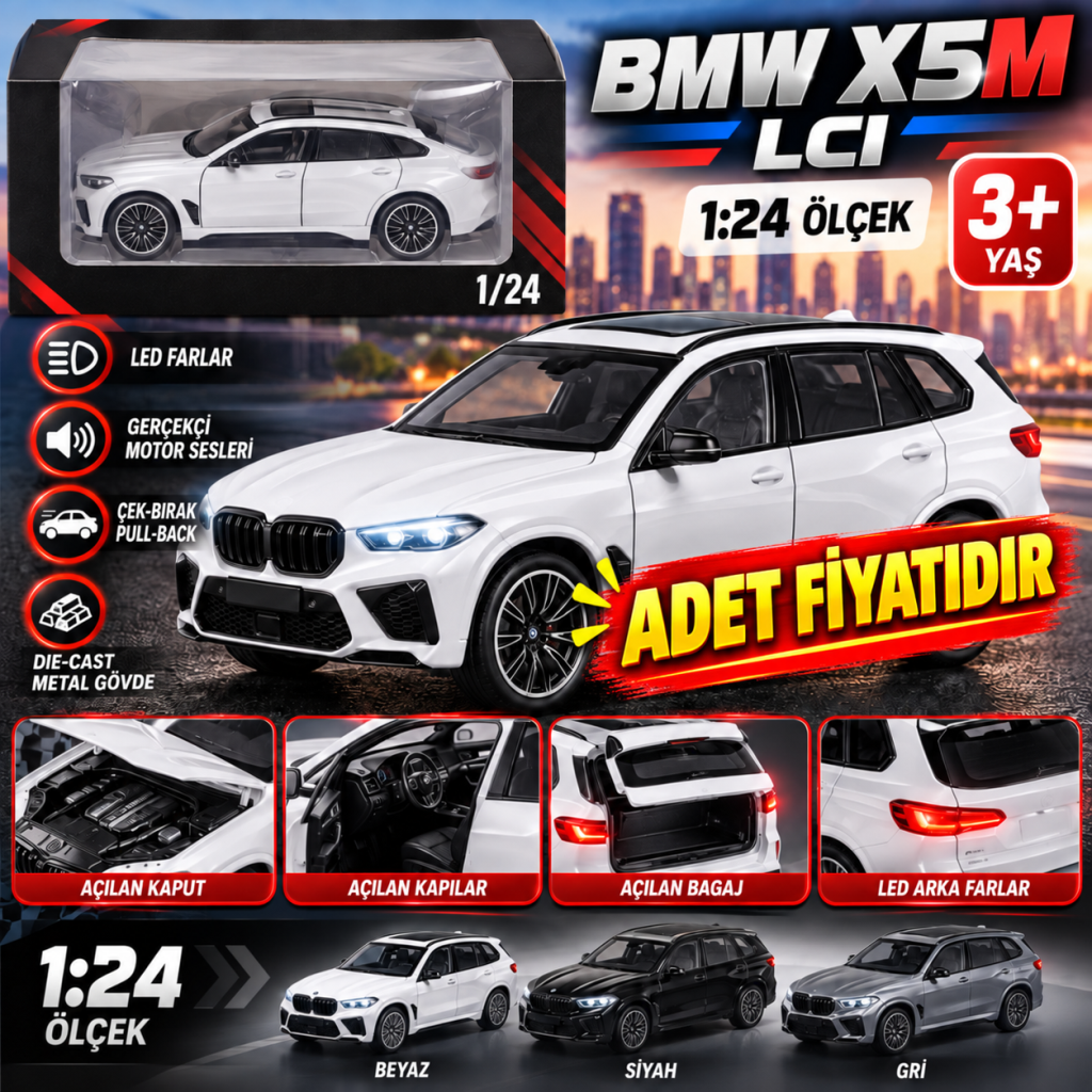 KZL-H2741 1 24 BMW X5M LCI ISIKLI 24  (adet fiyatıdır)