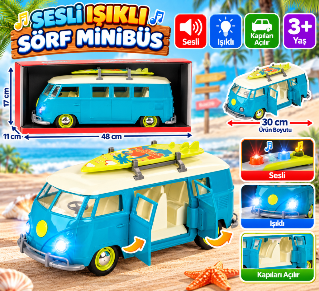 31330 Sesli/ışıklı Sörf Minibüs