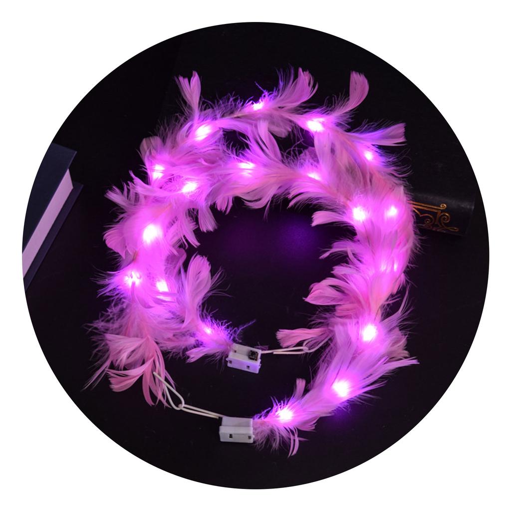 Led Işıklı Rengarenk Yanan 3 Fonksiyonlu Otrişli Parti Tacı Pembe Renk 12x12 cm NessiWorld