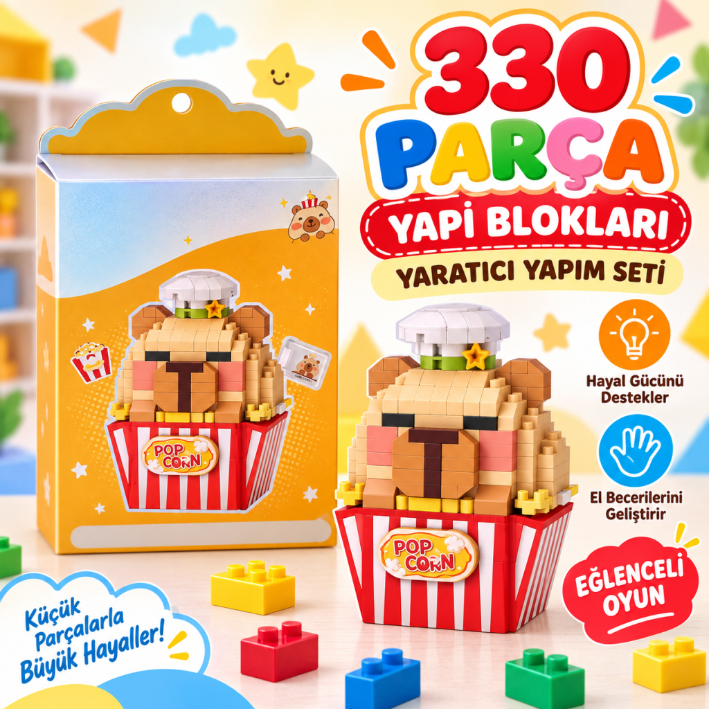 LZ-8876  POPCORN MODEL 330 PARÇA BLOCK OYUNCAK