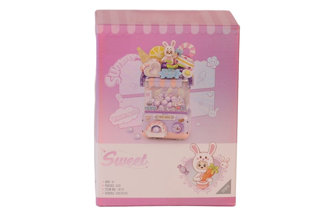 LZ1679 Sevimli Gashapon Makineleri MOR BLOCK OYUNCAK 428 PRÇ