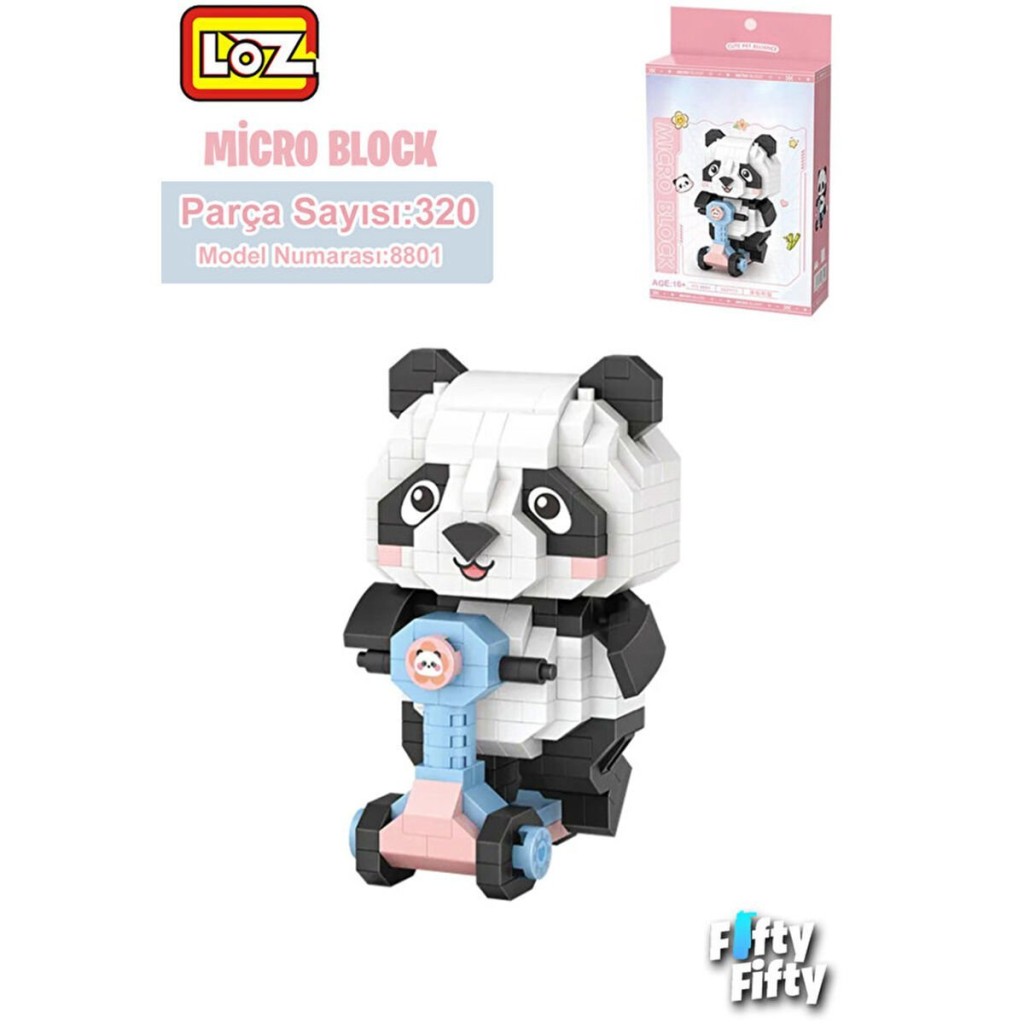 LZ8801 Panda Scooter Block Oyuncak 320 Parça