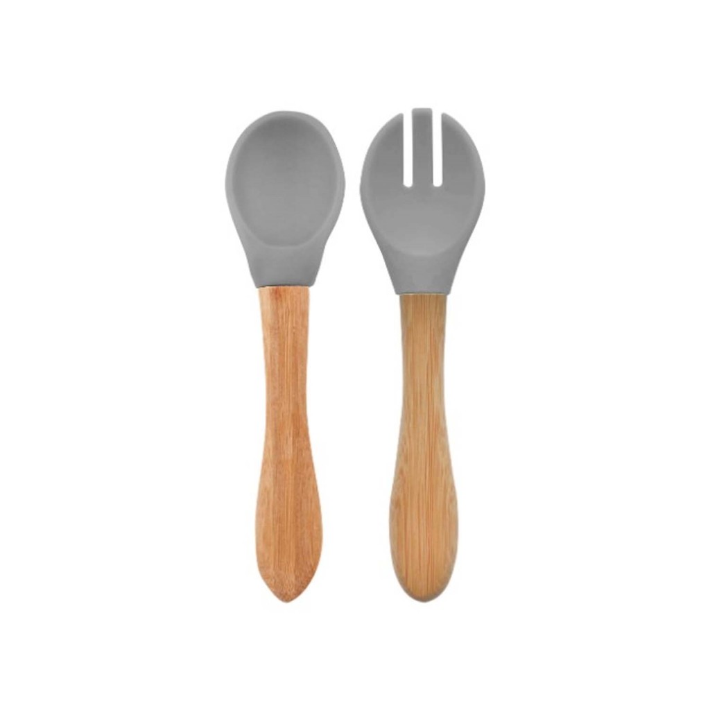 Mama Kaşığı ve Çatal Seti Powder Grey