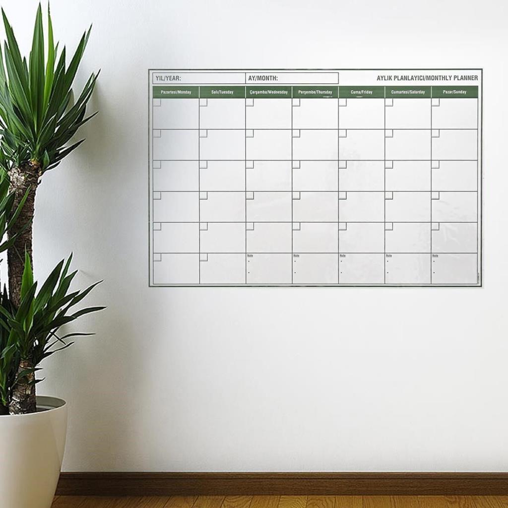 Manyetik Yapışkanlı Bir Aylık Program Planlayıcı Takvim 85x56 cm (adet fiyatıdır)