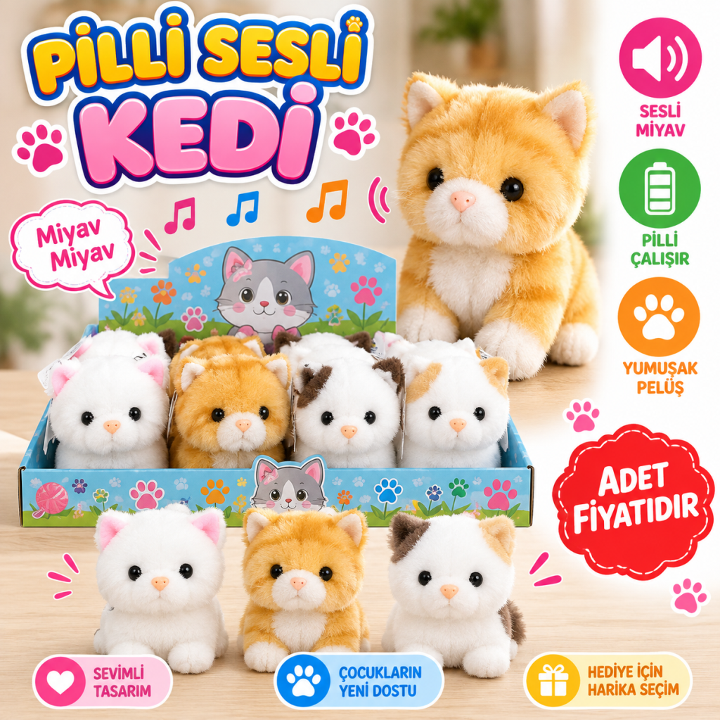MC-1054 Pilli Sesli Kedi