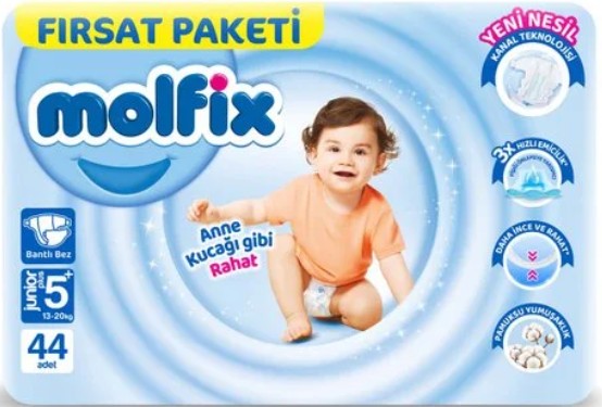 Bebek Bezi Fırsat Paketi 5+ Beden 13-20 Kg 44 Adet