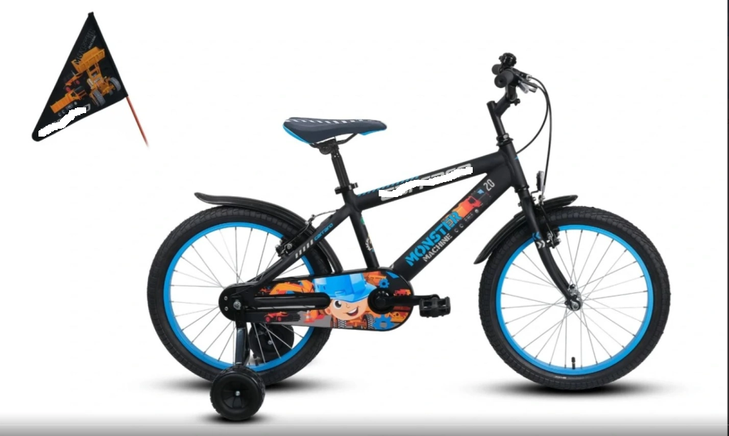 Monster 20 Jant Alüminyum Çocuk Bisikleti Mat Siyah-Gri-Mavi