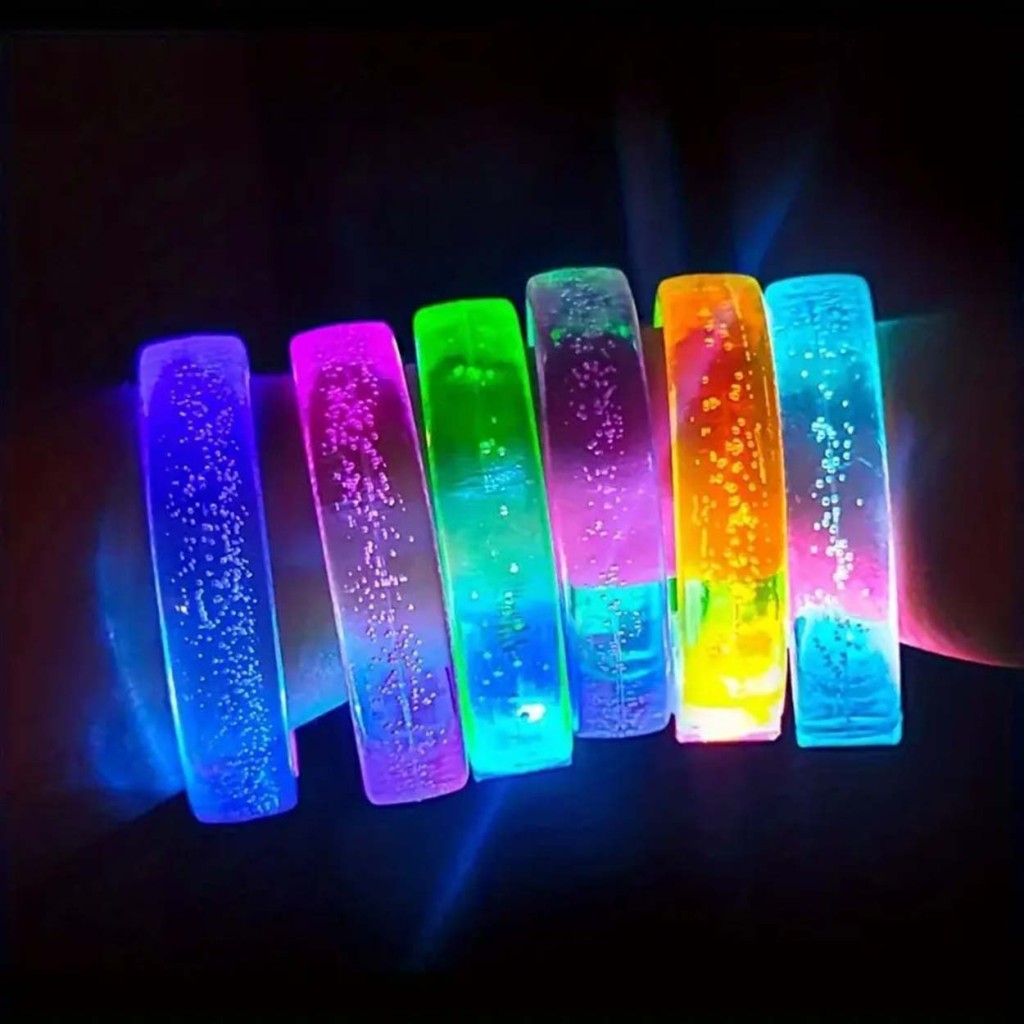 Mor Led Işıklı Baskı Yapılabilen Pilli Bileklik Bilezik 1,5 cm Genişlik