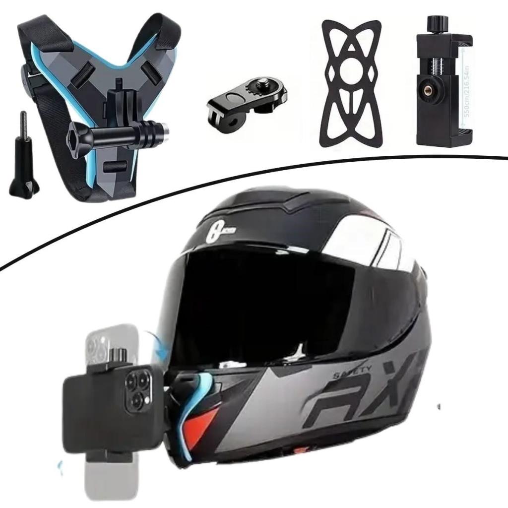 Motorsiklet Kask Önü Takılan Telefon Tutucu Aksiyon Kamerası Takılabilen Aparat