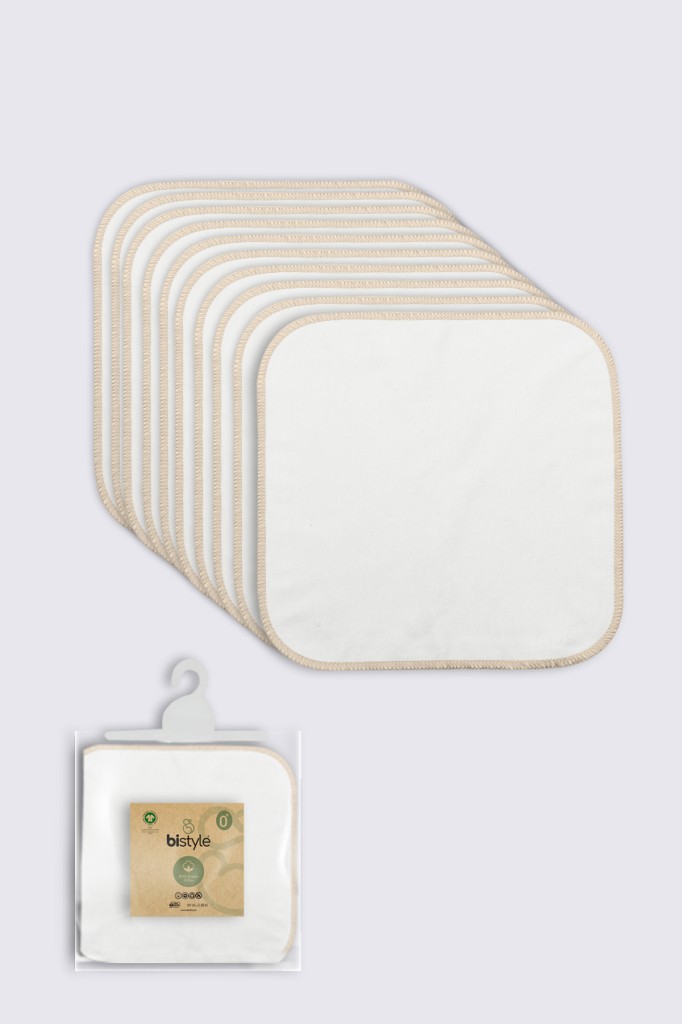 Organik 28x28 10'Lu Penye Mendil 90101 Ekru