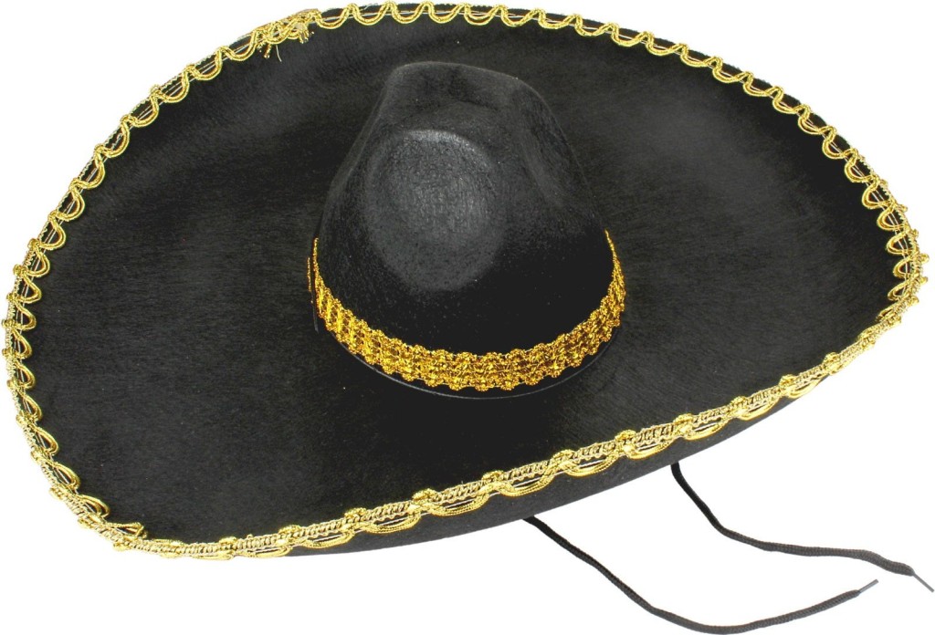 NessiWorld Sombrero Meksika Şapkası Mariachi Altın Şeritli Yetişkin Boy