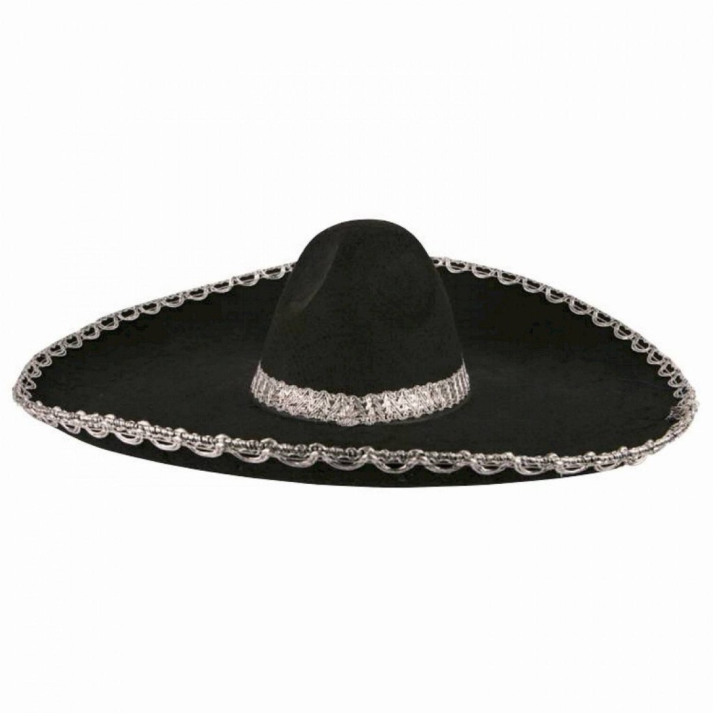 NessiWorld Sombrero Meksika Şapkası Mariachi Gümüş Şeritli Yetişkin Boy