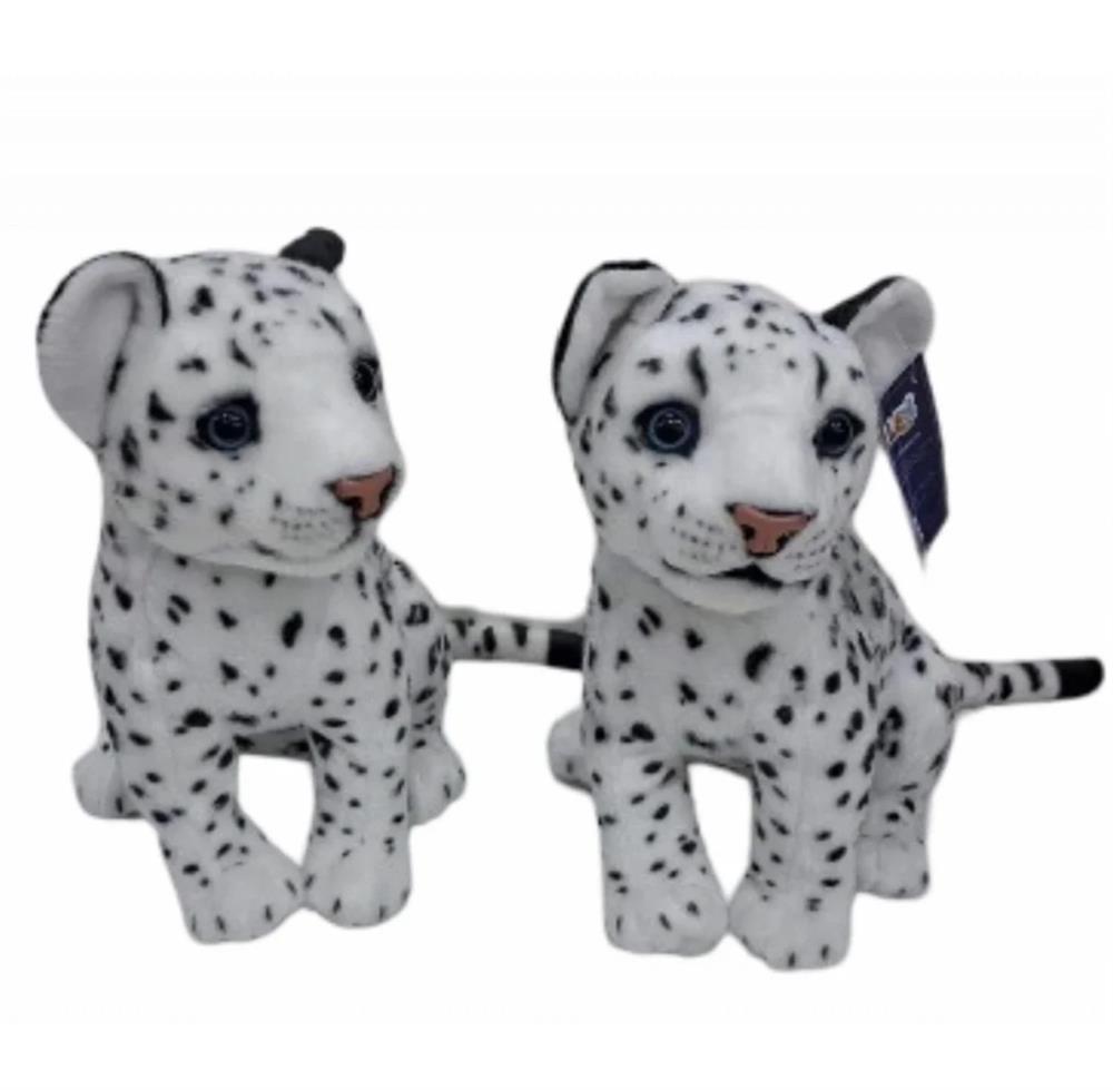 PL50135 25 Cm Oturan Küçük Beyaz Leopar-hly