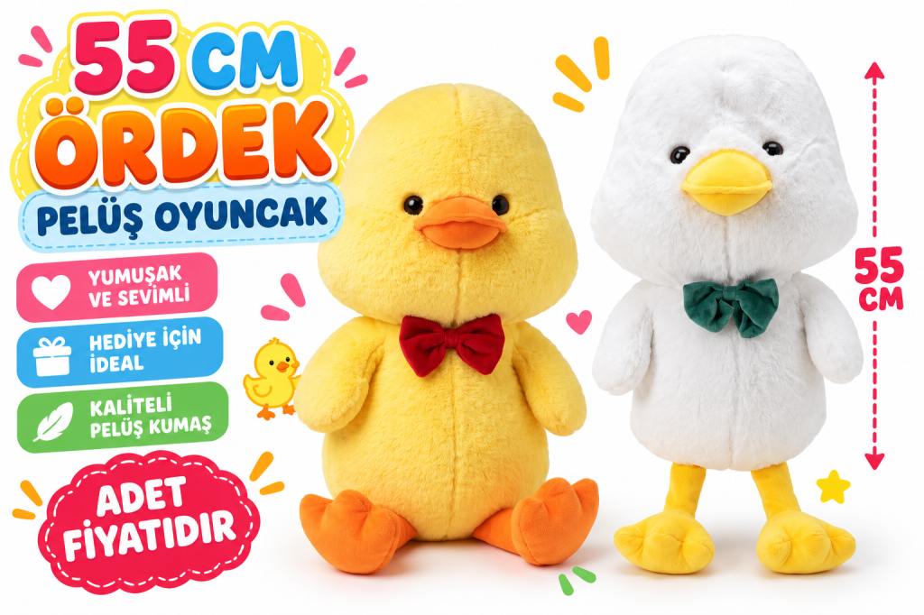 PL50237 55 CM ÖRDEK PELUŞ OYUNCAK (adet fiyatıdır)