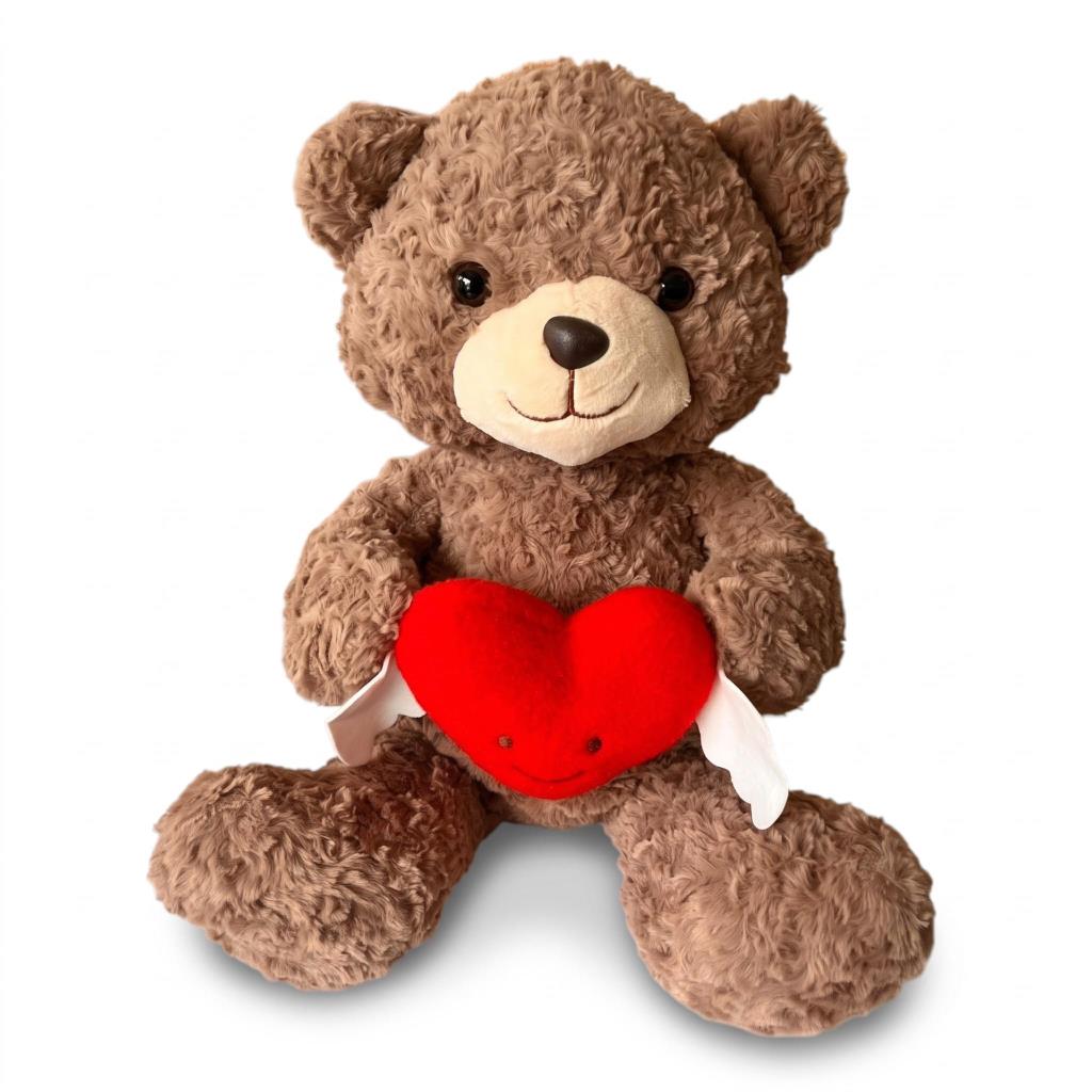 PL50247 50 Cm Kanatlı Kalp Tutan Ayı Peluş Oyuncak