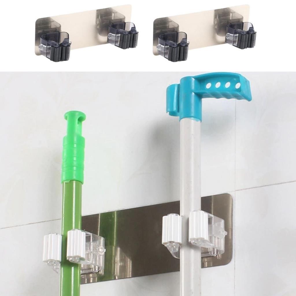Pratik Organizer 4lü Yapışkanlı Fırça Paspas Mop Fırça Sabitleyici Ergonomik Alet Aparatı (adet fiyatıdır)