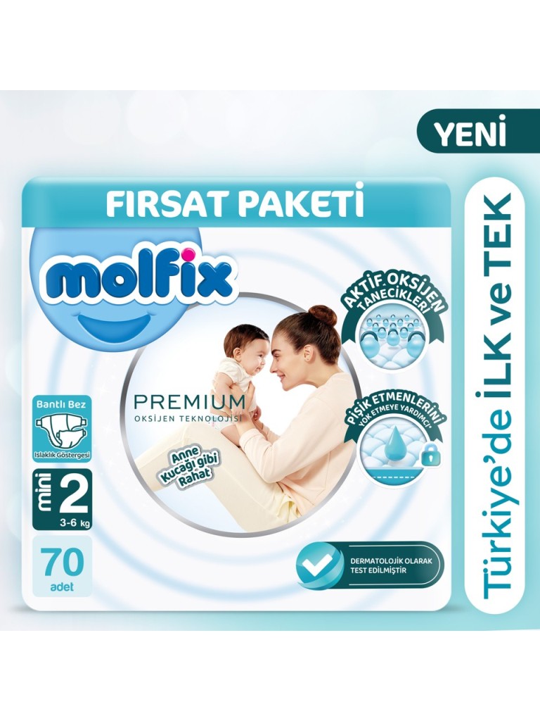 Premium Bebek Bezi Fırsat Paketi 2 Beden 3-6 Kg 70 Adet