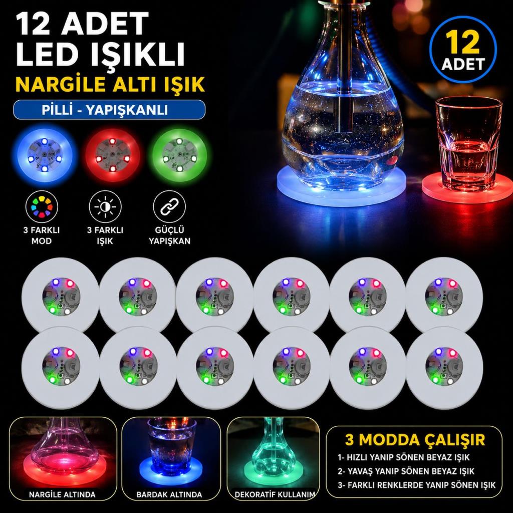 Nargile Altı Işık 12’li Set