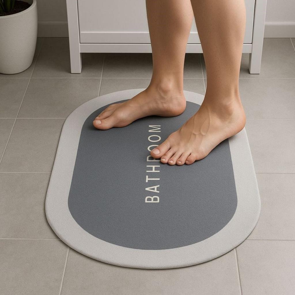 Sihirli Süper Su Emici Kaymaz Tabanlı Oval Paspas 40*60 cm