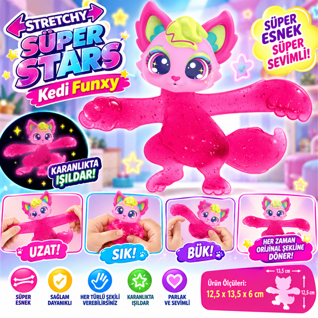 Stretchy Süper Stars Kedi Funxy