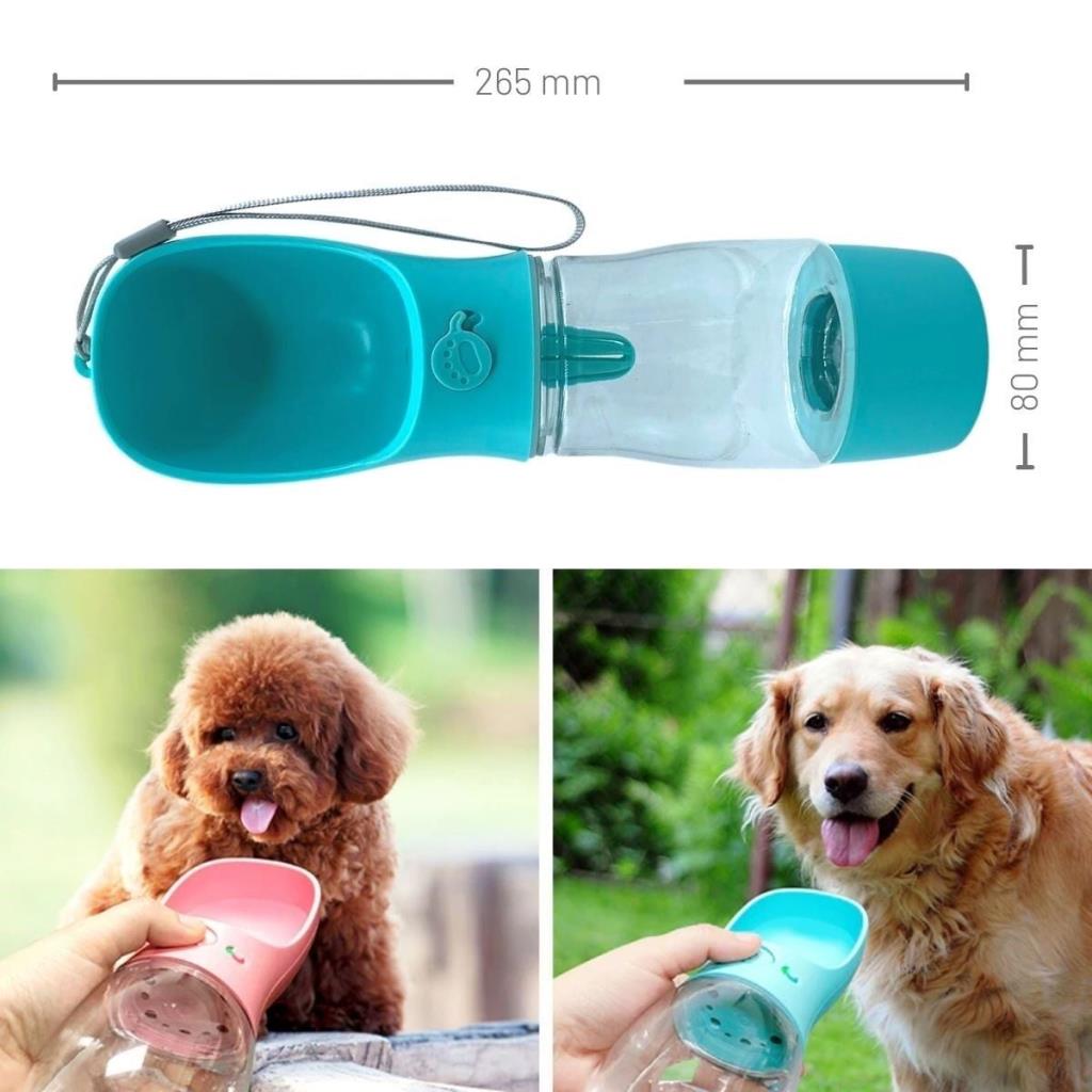 Taşınabilir Mama Hazneli Evcil Hayvan Suluğu Seyahat Kabı Kilitlenebilen Su Sızdırmaz 380ML (adet fiyatıdır)