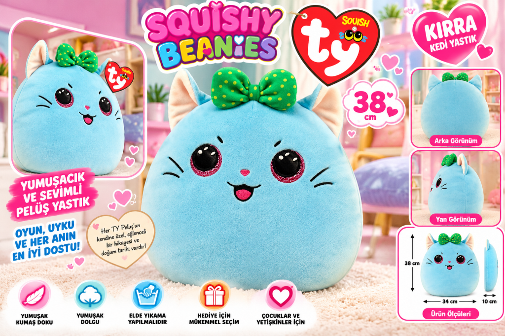 Beanies Yastık Kedi Kirra 38 cm
