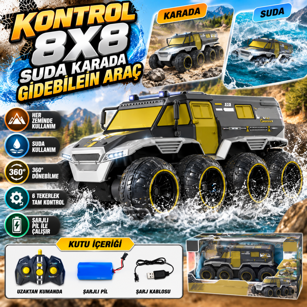 UD2226A-KONTROL 8X8 SUDA KARADA GİDEBİLEİN ARAÇ