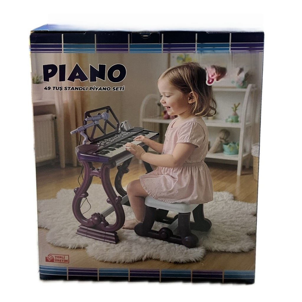 URT034-003 Ayaklı 49 Tuş Piano Org - Mor