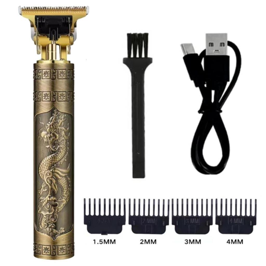Vintage Görünümlü Güçlü 4 Farklı Başlıklı USB ŞarjlI Manuel Tıraş Makinası (adet fiyatıdır)