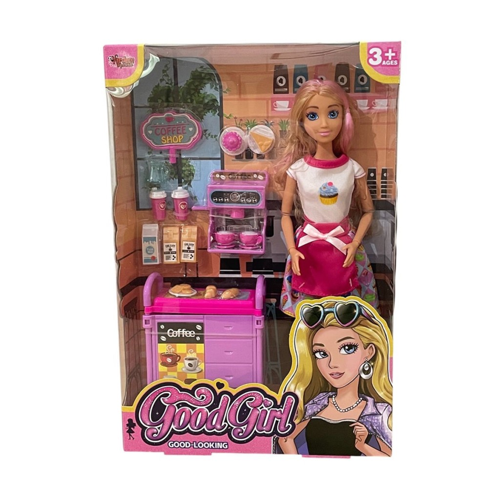 WG66748 Kutulu Kafe İşleten Bebek Set 11,5 inç