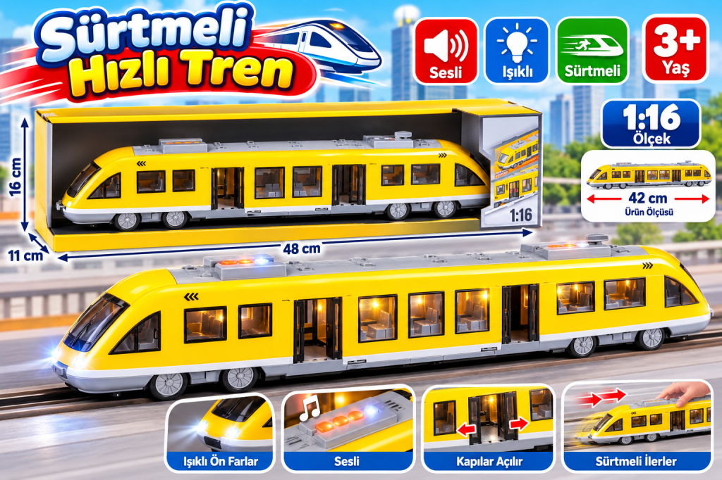 WY920B Sesli Işıklı Sürtmeli Hızlı Tren 20
