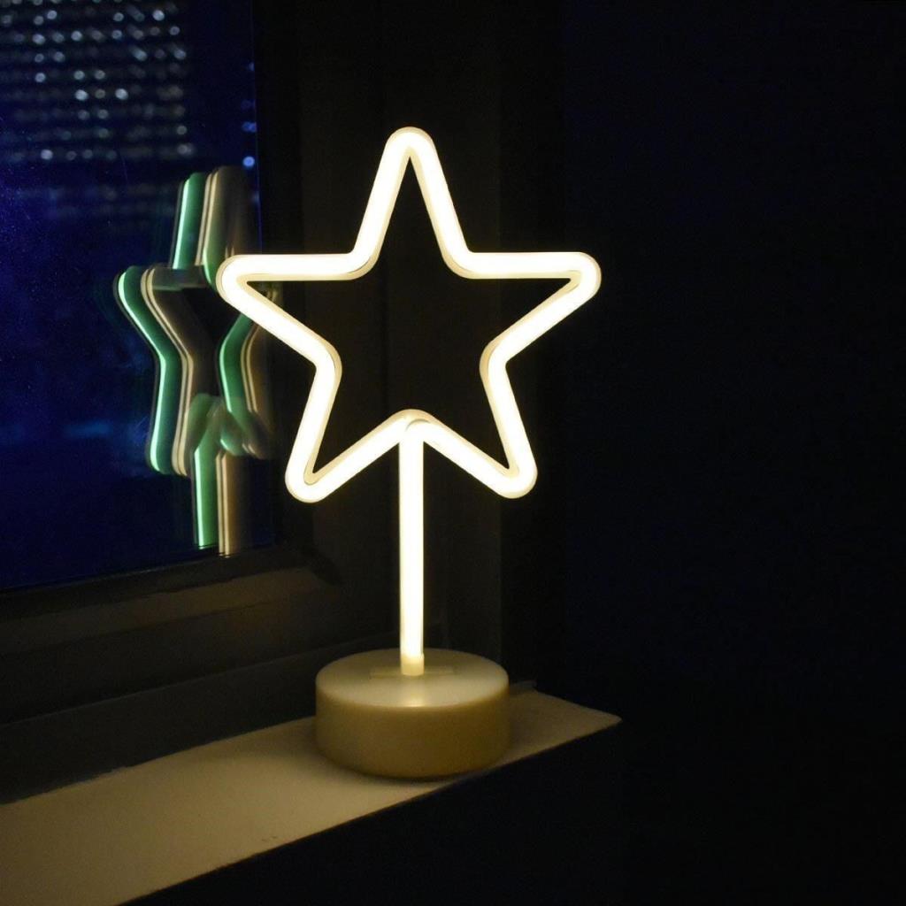 Yıldız Tasarımlı Neon Led Masa Ve Gece Lambası Dekoratif Işık (adet fiyatıdır)