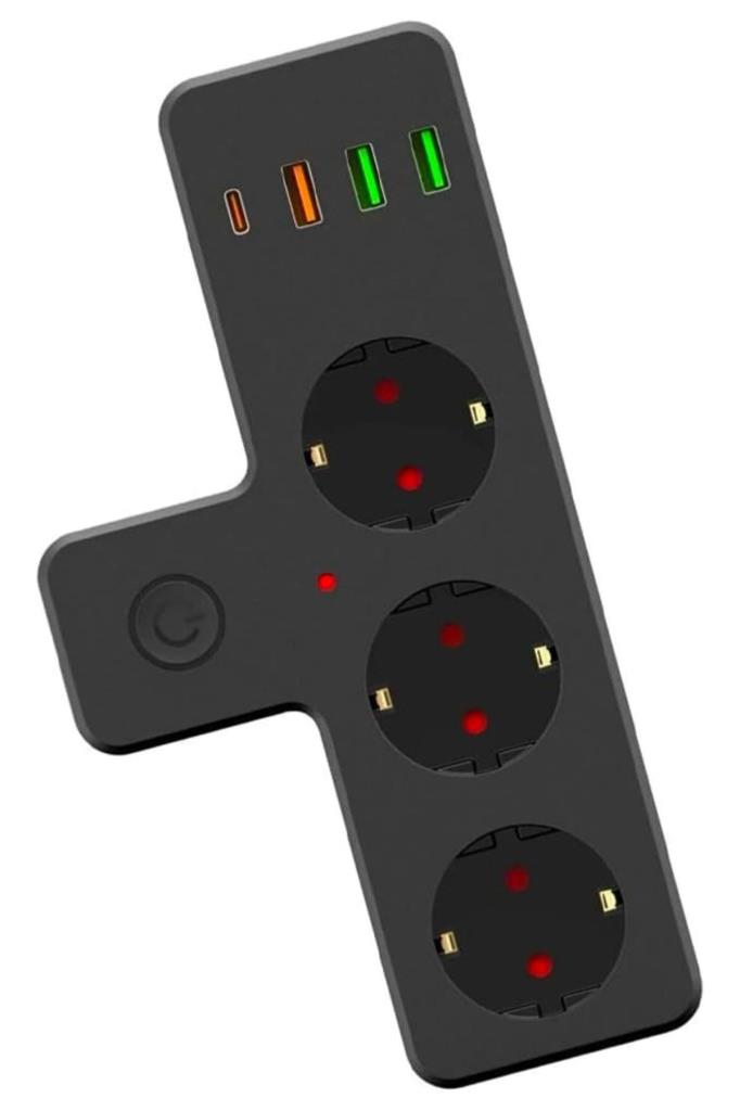 Yumurcak Shop Termal Akım Korumalı 3 Adet Soket,3 Adet USB ve 1 Adet Type-C Girişli 20w Priz Model 3397(adet fiyatıdır)