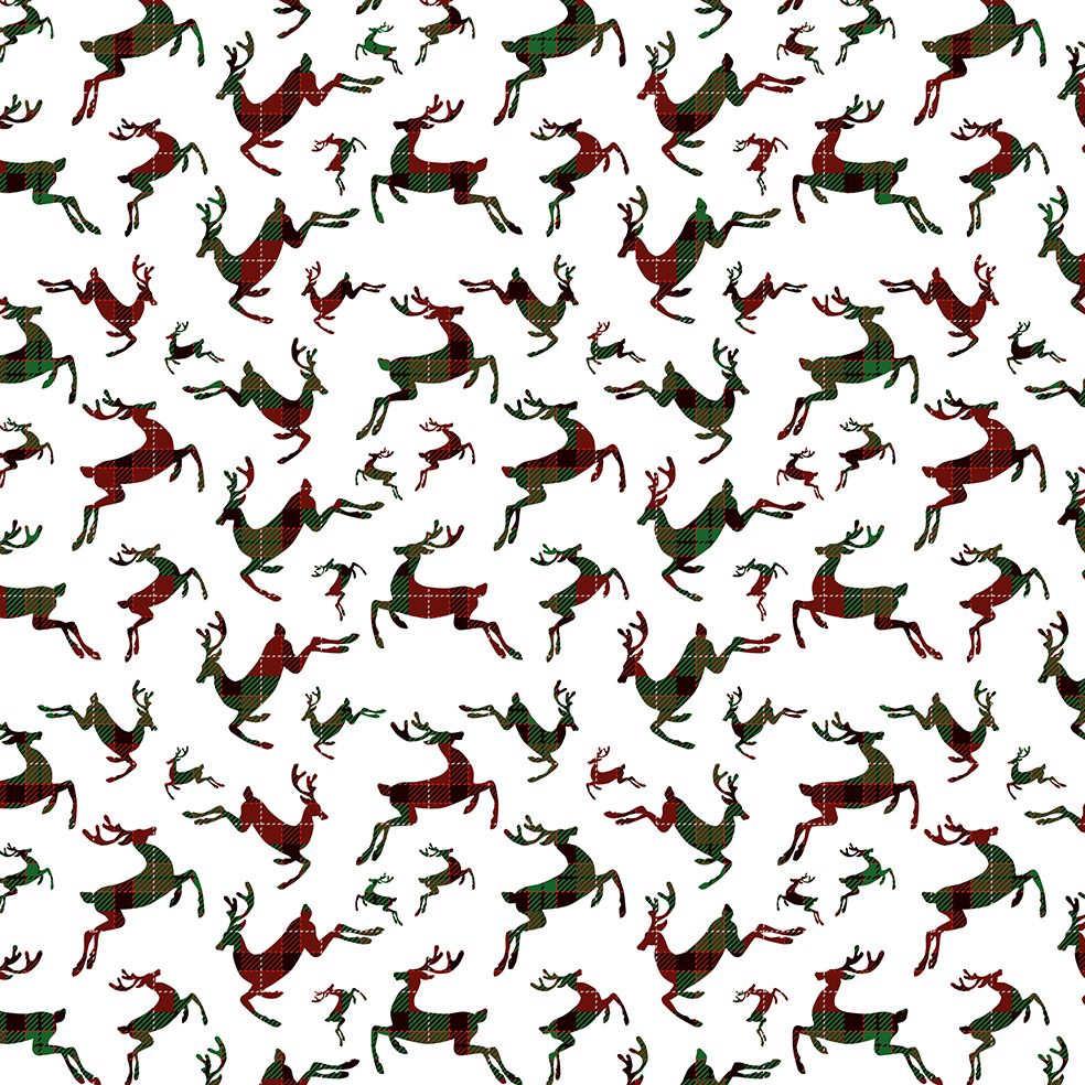 baskılı fon perde noel yılbaşı siyah yeşil kırmızı ekose geyik desenli 