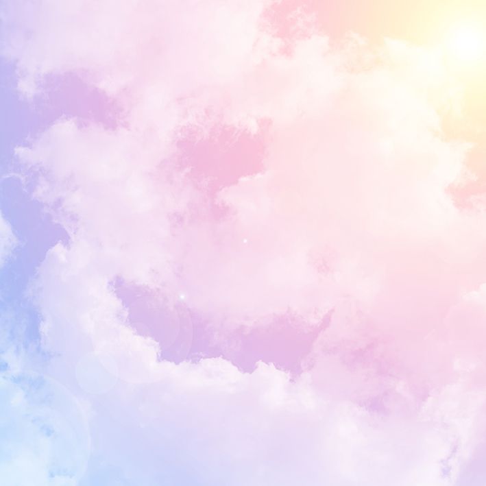 baskılı fon perde pastel renkli güneş ve bulut desenli 