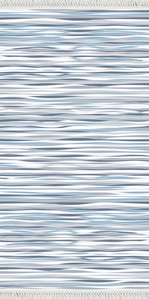 baskılı kilim modern hareketli çizgili laci mavi gri