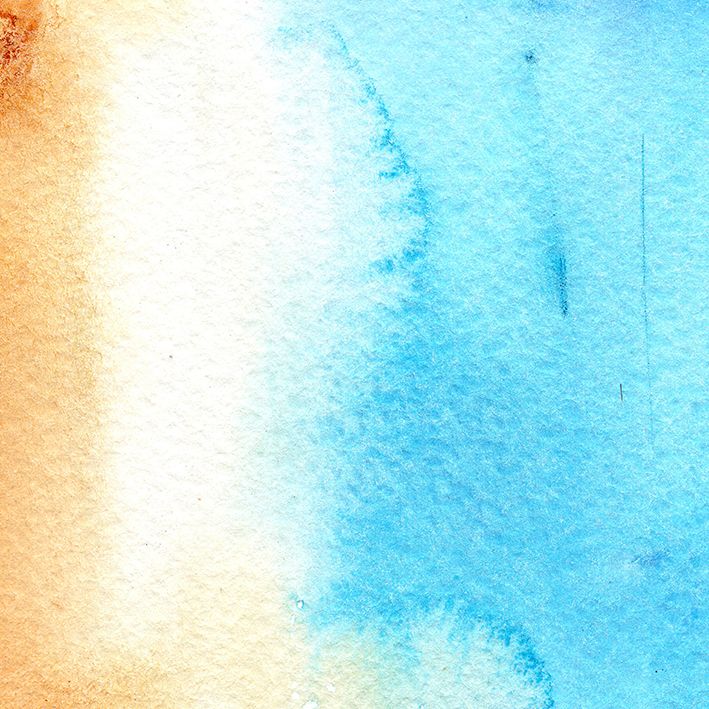 baskılı fon perde sulu boya etkili deniz kum sahil desenli 