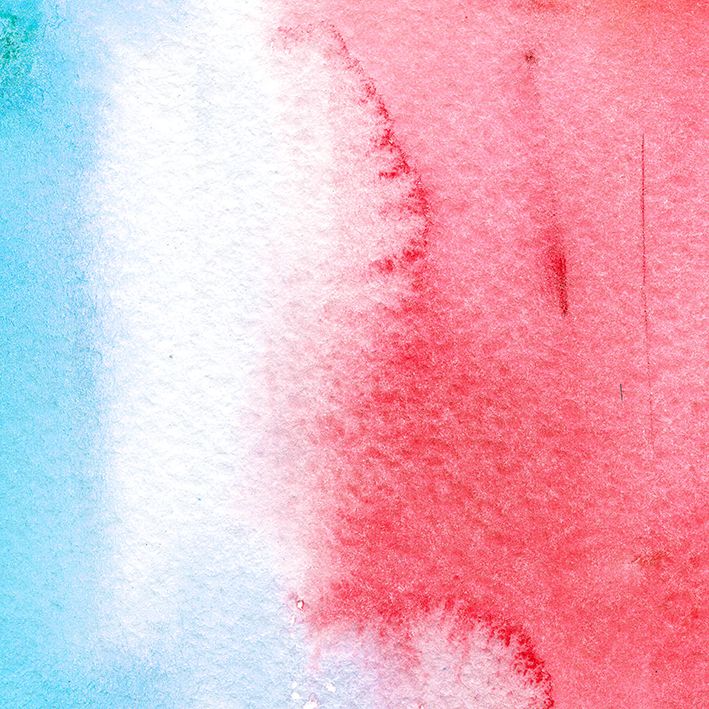 baskılı fon perde sulu boya etkili kırmızı ve mavi desenli