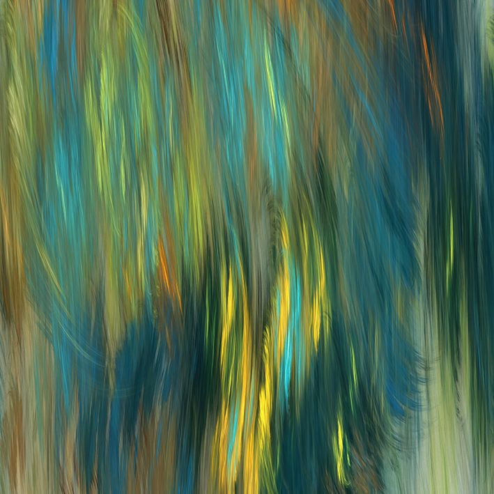 baskılı fon perde sulu boyalı mavi sarı ve yeşil vuruş desenli
