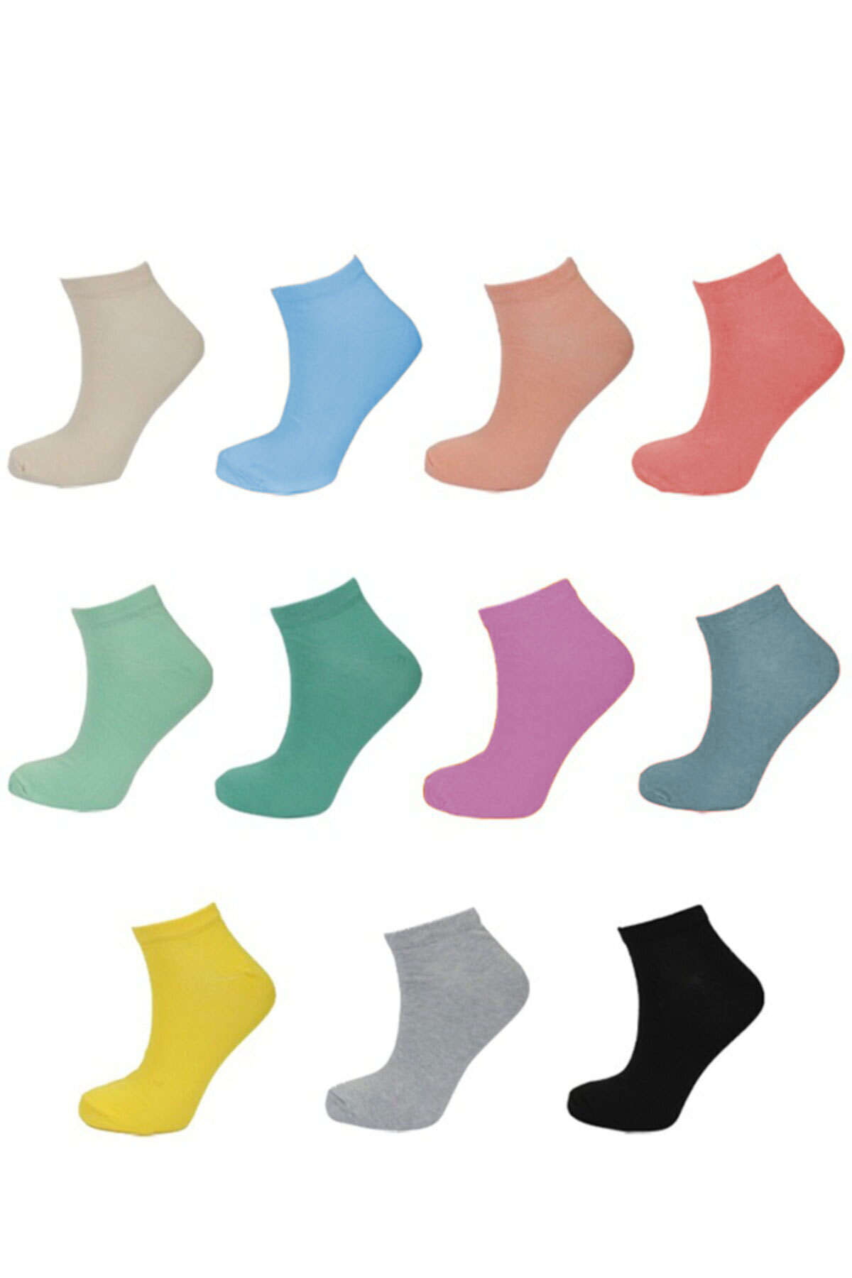 Renkli Penye Kısa Çorap