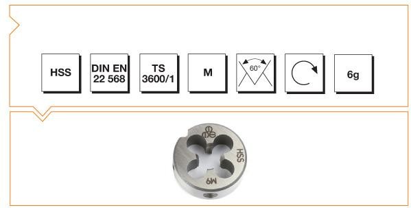 Makina Takım Hss Dın 223/B Metrik Normal Pafta Lokması M22X2.5-MTE B00110022200
