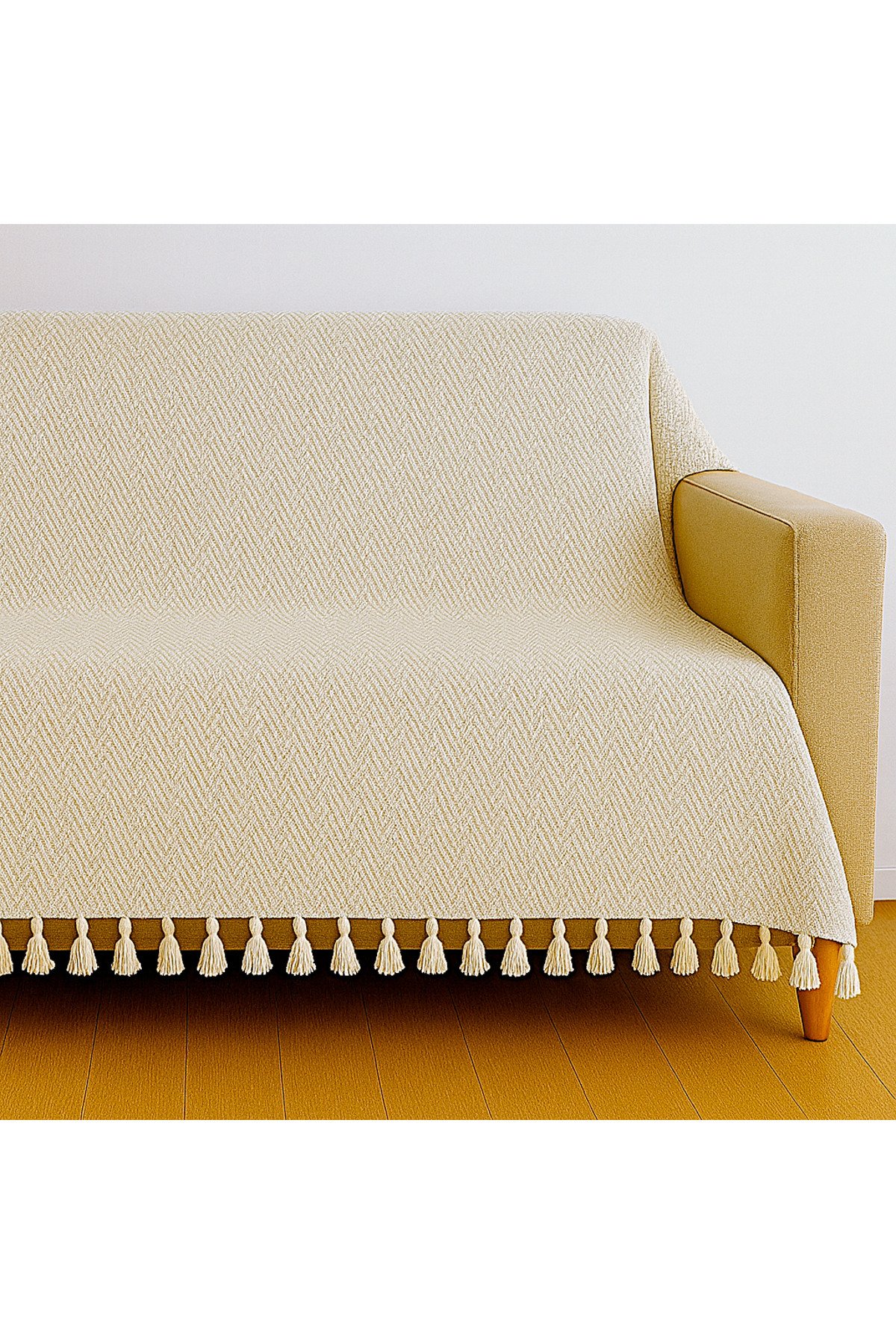 Başak Desen Dokuma %100 Pamuklu Çok Amaçlı Pike Koltuk Örtüsü 180x230 — görsel 5