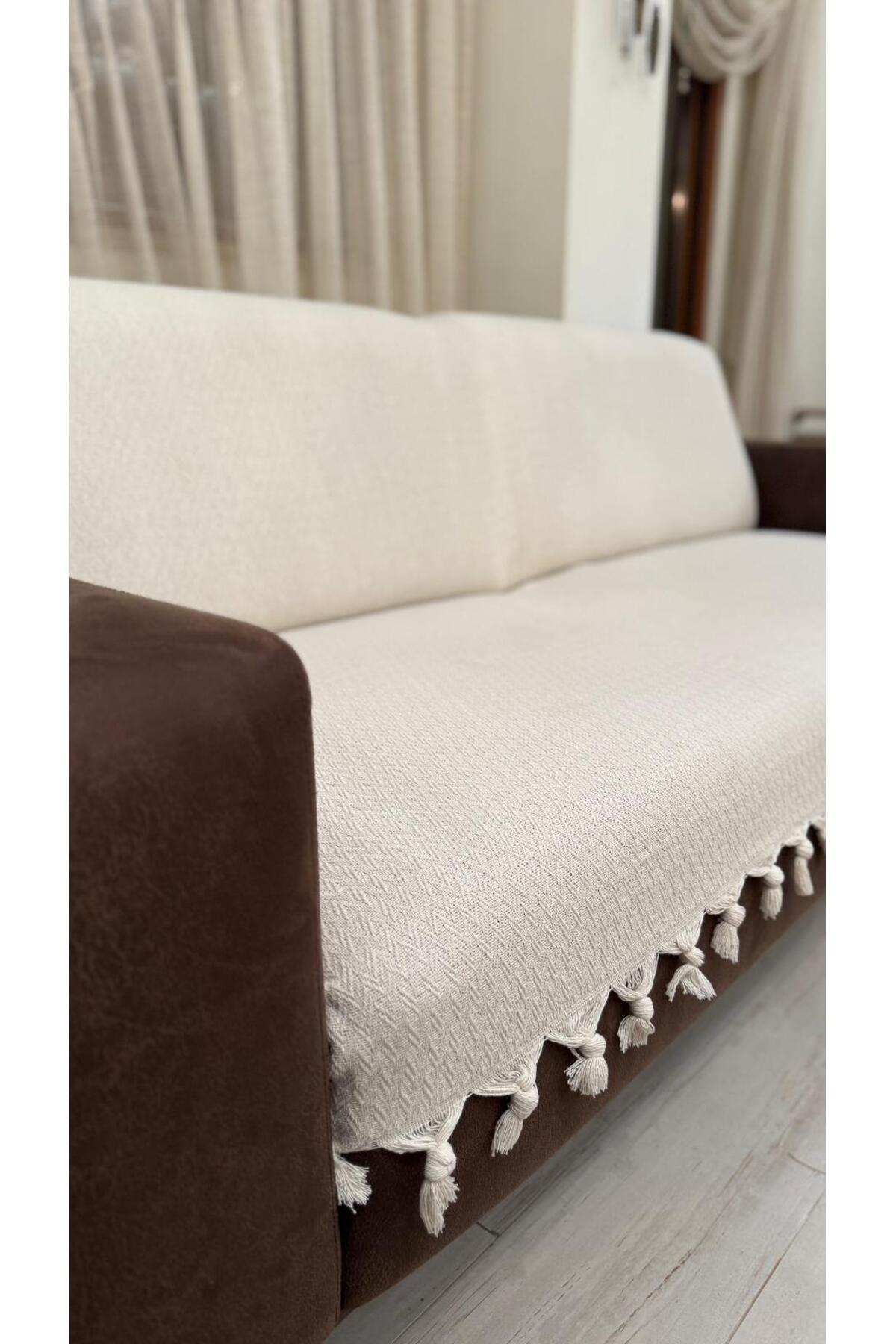 Başak Desen Dokuma %100 Pamuklu Çok Amaçlı Pike Koltuk Örtüsü 180x230 — görsel 2