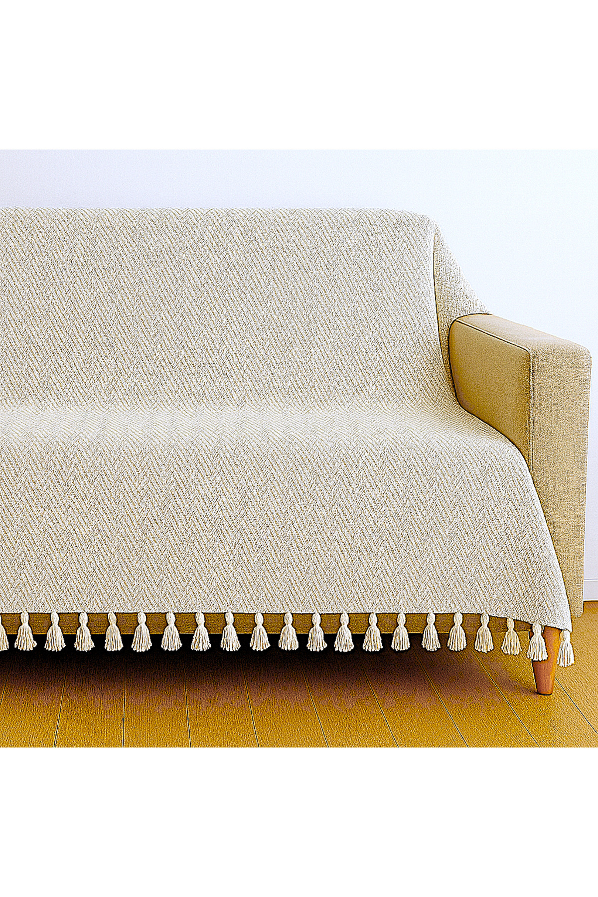 Başak Desen Dokuma %100 Pamuklu Çok Amaçlı Pike Koltuk Örtüsü 180x230 — görsel 5