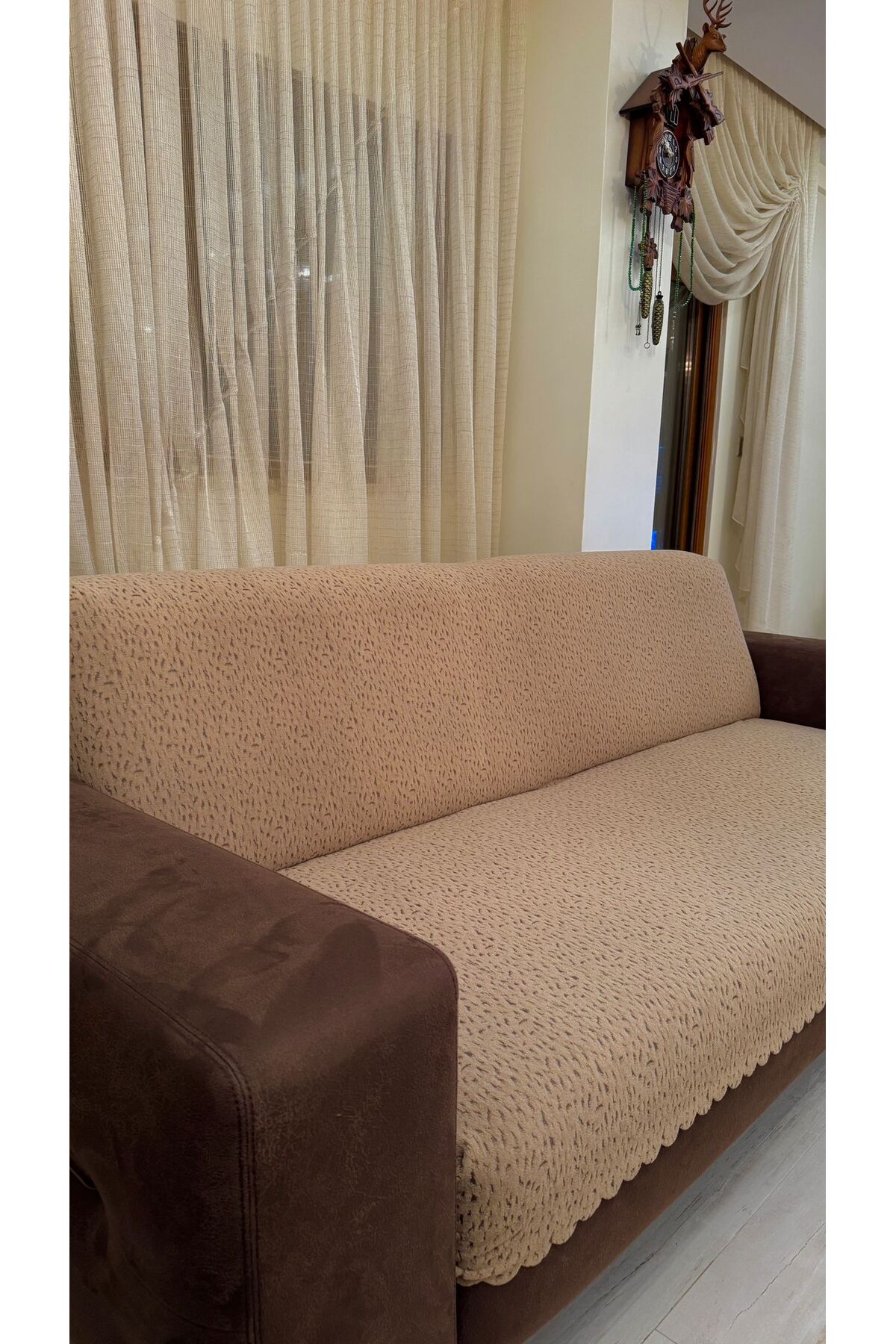 Çita Koltuk Örtüsü Lüks Keçeli Alt Kumaş Kaymaz Koltuk Örtüsü 175x220 Oturma Yeri ve Sırtını Kapatır — görsel 2