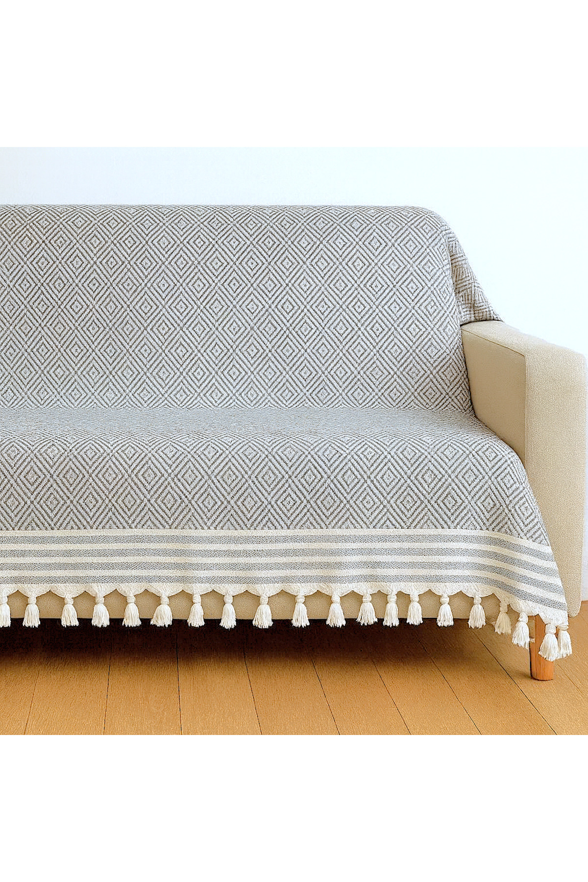 Reno Desen Dokuma %100 Pamuklu Çok Amaçlı Pike Koltuk Örtüsü 180x230 — görsel 3
