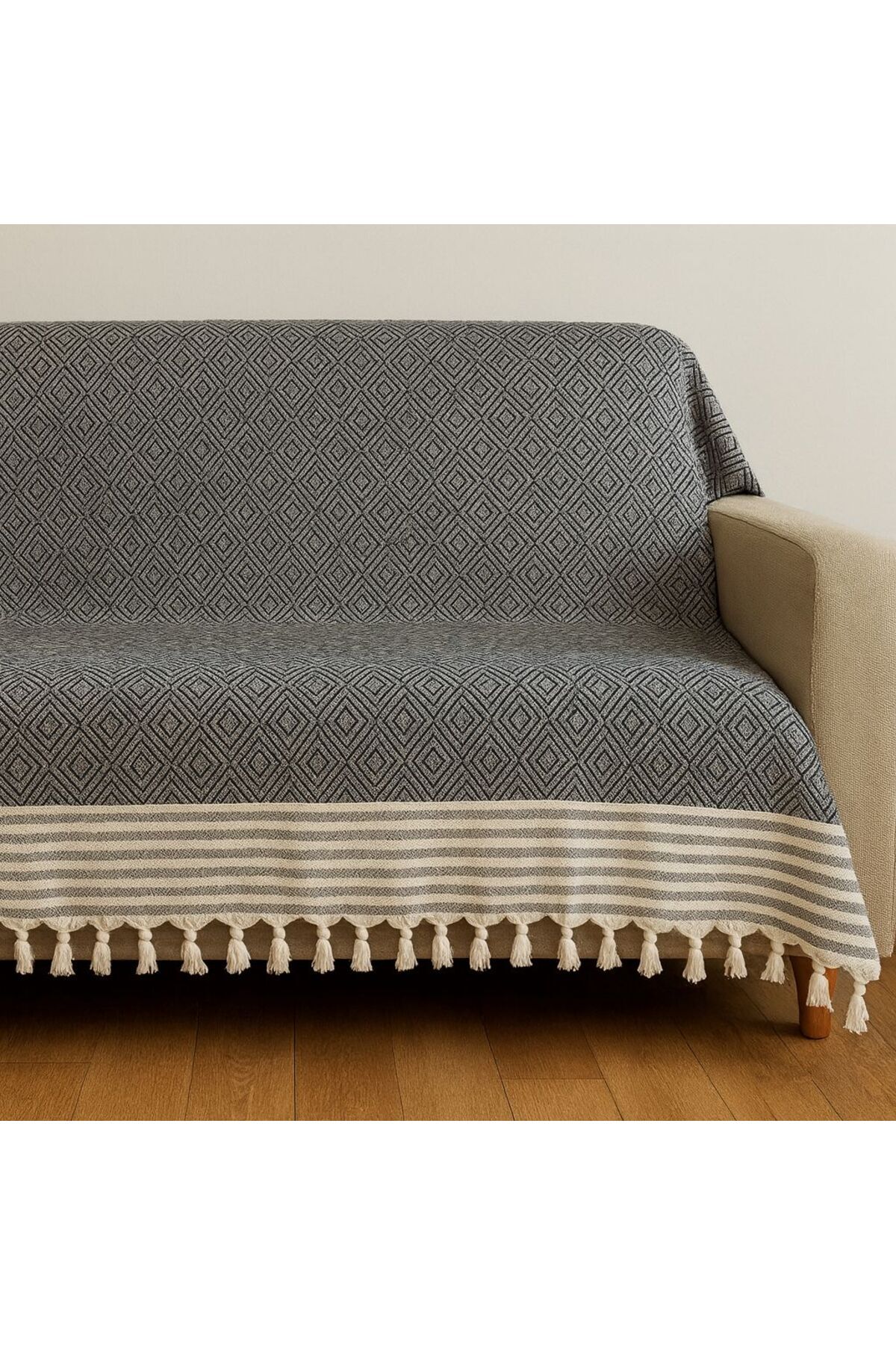 Reno Desen Dokuma %100 Pamuklu Çok Amaçlı Pike Koltuk Örtüsü 180x230 — görsel 5