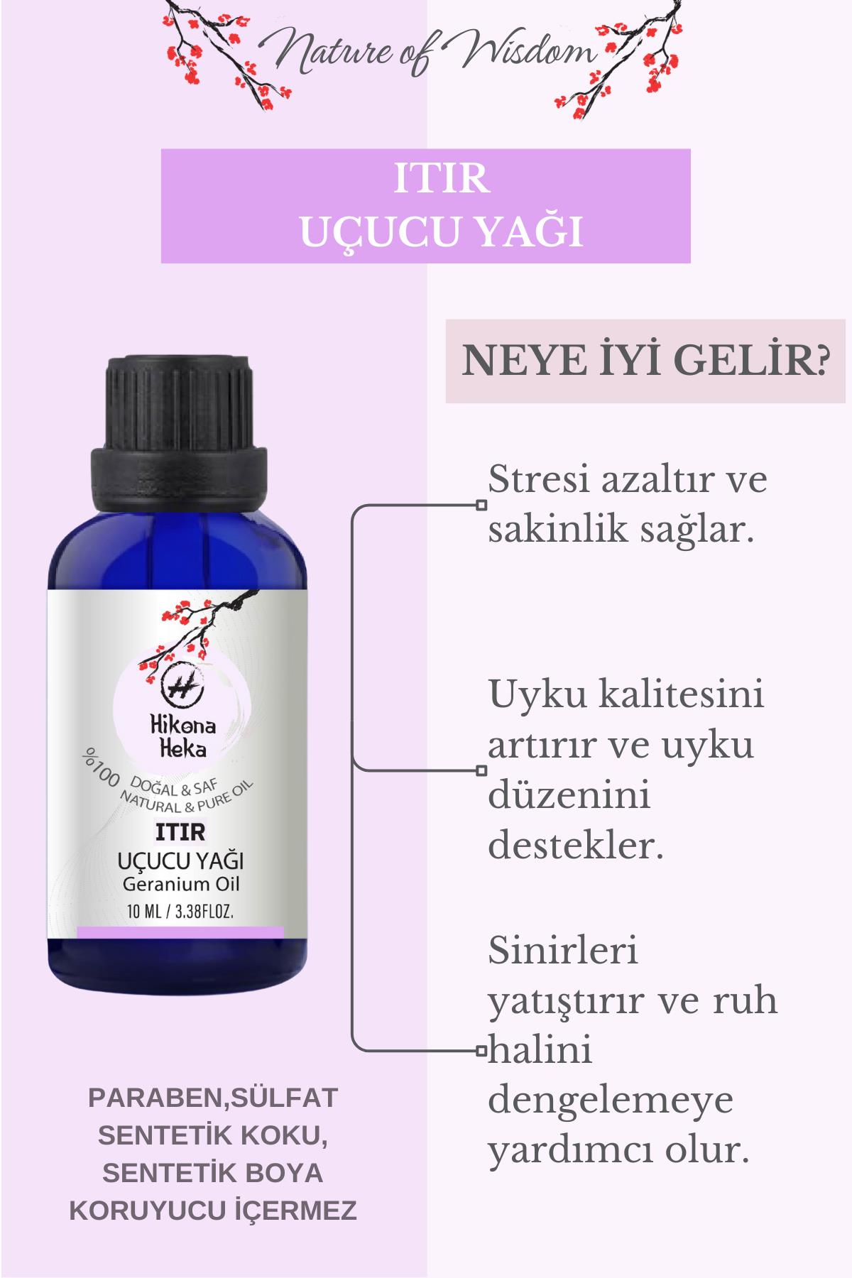 %100 Doğal Itır Uçucu Yağı (Granium Oil) Sertifikalı -10 ml